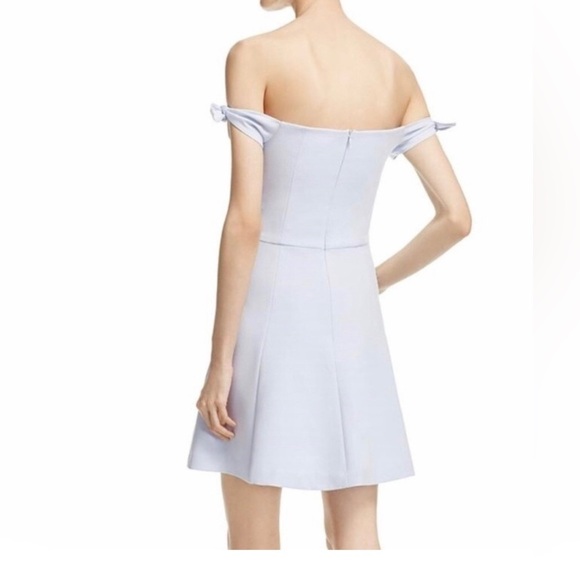 French Connection A line light blue off the shoulder dress bows size medium 2451 - Picture 2 of 11